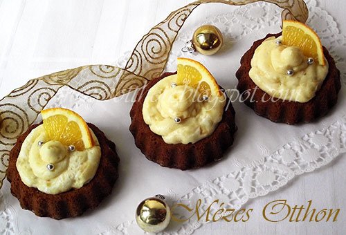narancskrémes mézes mini torta fotó