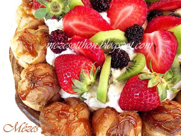 epres-krémes saint honoré torta nyárra fotó