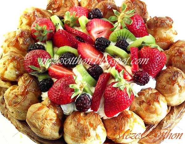 epres-krémes saint honoré torta nyárra fotó