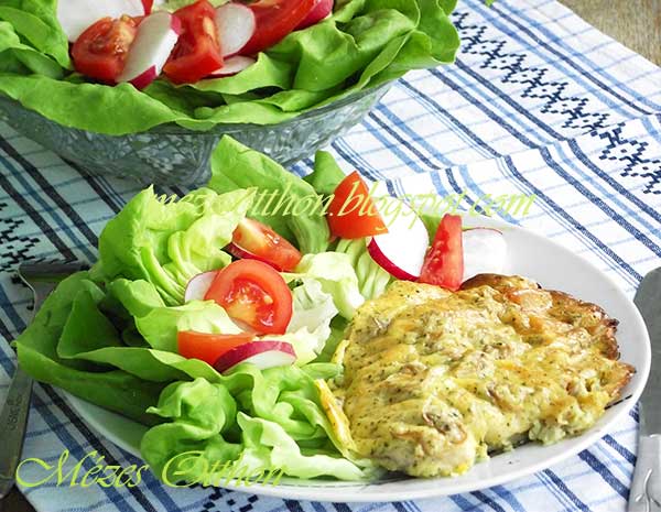 csirkemell sajtos-gombás bundában fotó